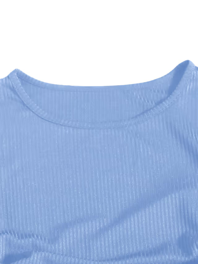 Women's Drawstring Side Ruched Bodycon Mini Dress Short Sleeve – Light Blue XL