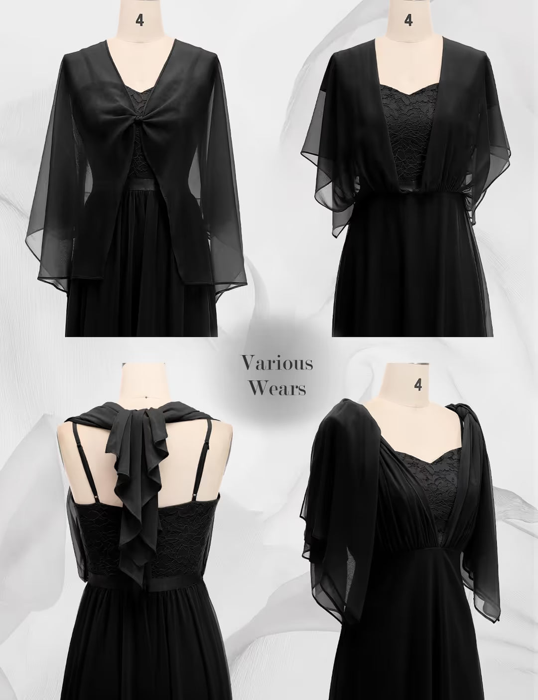HomRain V Neck Bridesmaid Dress Women's Size XL Black Lace Spaghetti Strap
