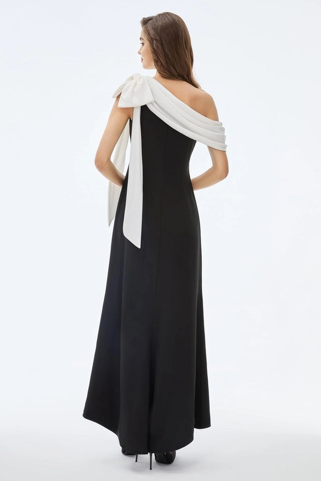 Babeyond One Shoulder Formal Evening Dress Women's Size 6 Black Sleeveless