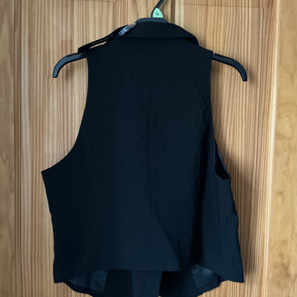Allegra K Notched Lapel Waistcoat Vest for Women's Double Breasted V Neck Sleeveless Workwear Suit Vests Black M
