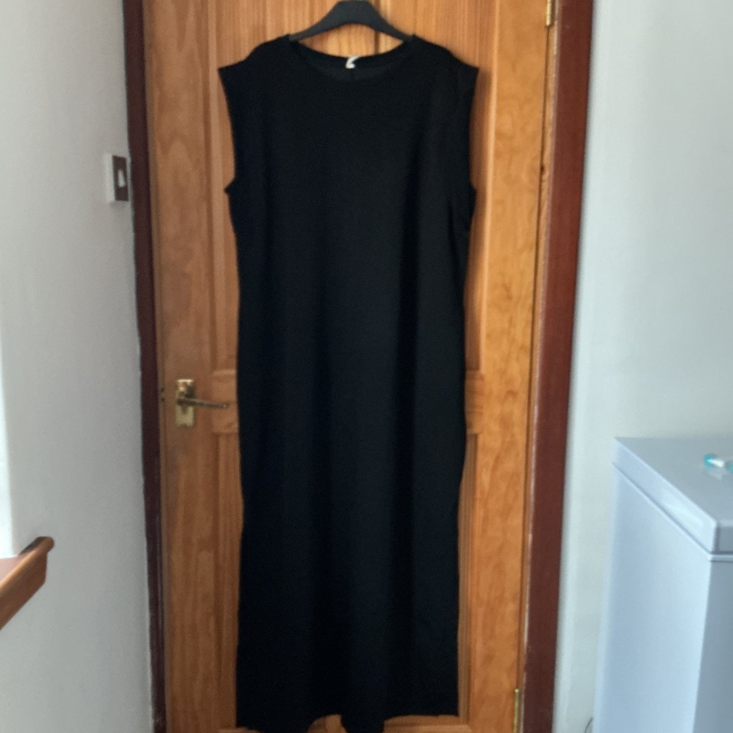 Women's Casual Summer Maxi Dress with Pockets – Black Size XXL