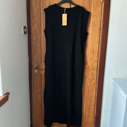 Women's Casual Summer Maxi Dress with Pockets – Black Size XXL