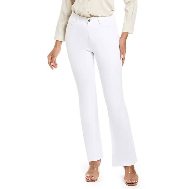 Women’s High-Waist Stretch Bell-Bottom Jeans Push-Up – White 12