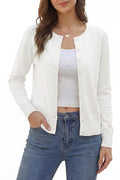 Women’s Lightweight Short Cardigan Knitwear Casual Open Front – Beige XL