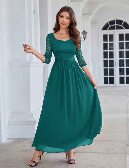 WedTrend Women's Prom Dresses Floor Length Wedding Gown Sweetheart Neck Wedding Guest Dress Semi Formal Dresses Cocktail Party WT0312PeacockGreenM