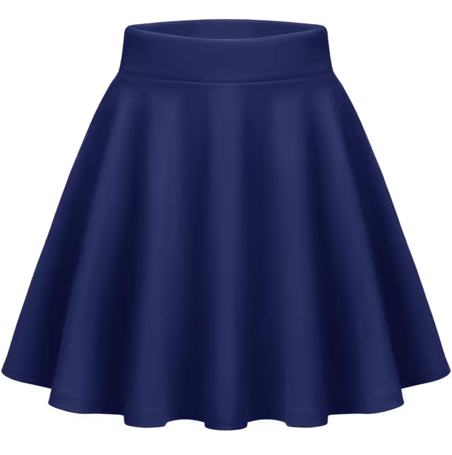 Women's Flared Mini Skirt Elasticated Waist Casual – Blue