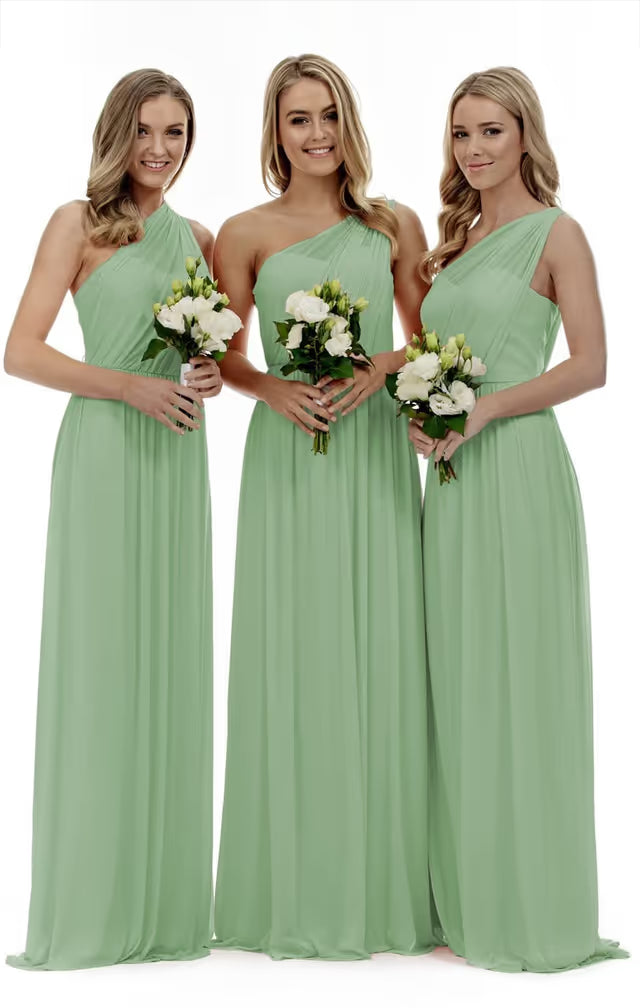 Lecureler One Shoulder Prom Dress – Sage Size 8