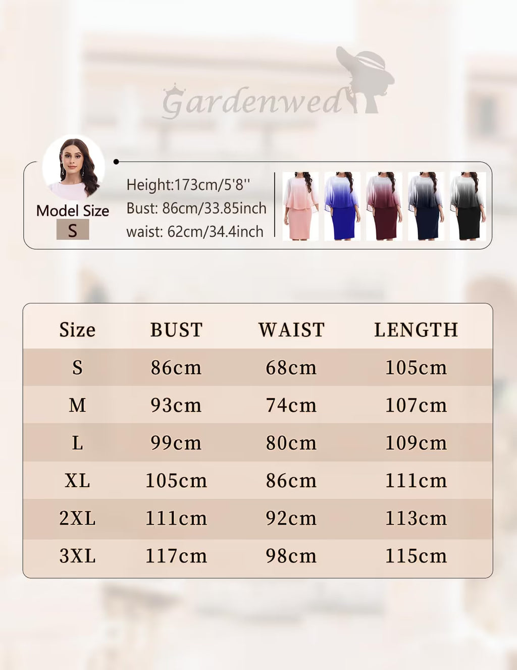 Gardenwed Cape Chiffon Dress Women's Size Small Black Bodycon Knee Length Formal