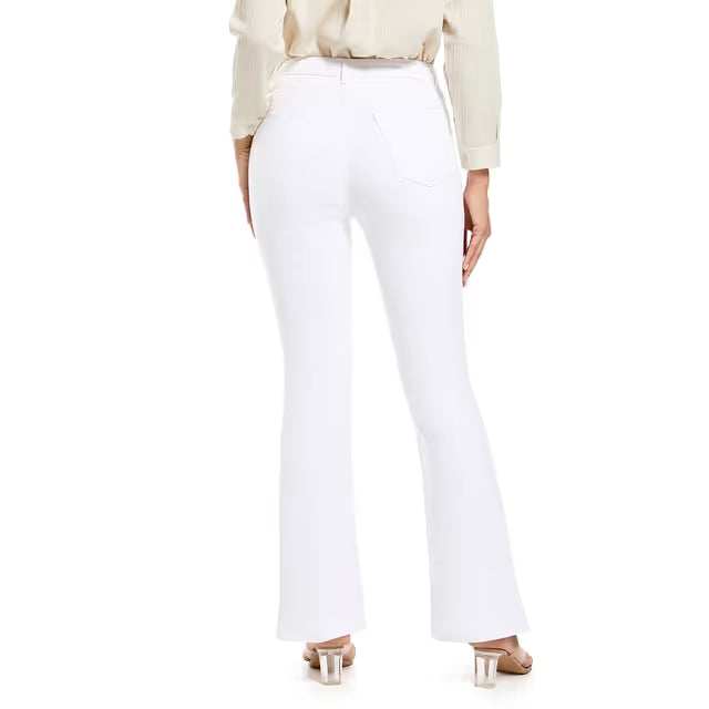 Women’s High-Waist Stretch Bell-Bottom Jeans Push-Up – White 12