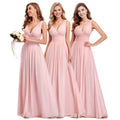 Ever-Pretty Bridesmaid Dress Classic V-Neck Empire Waist Chiffon A-line – Pink