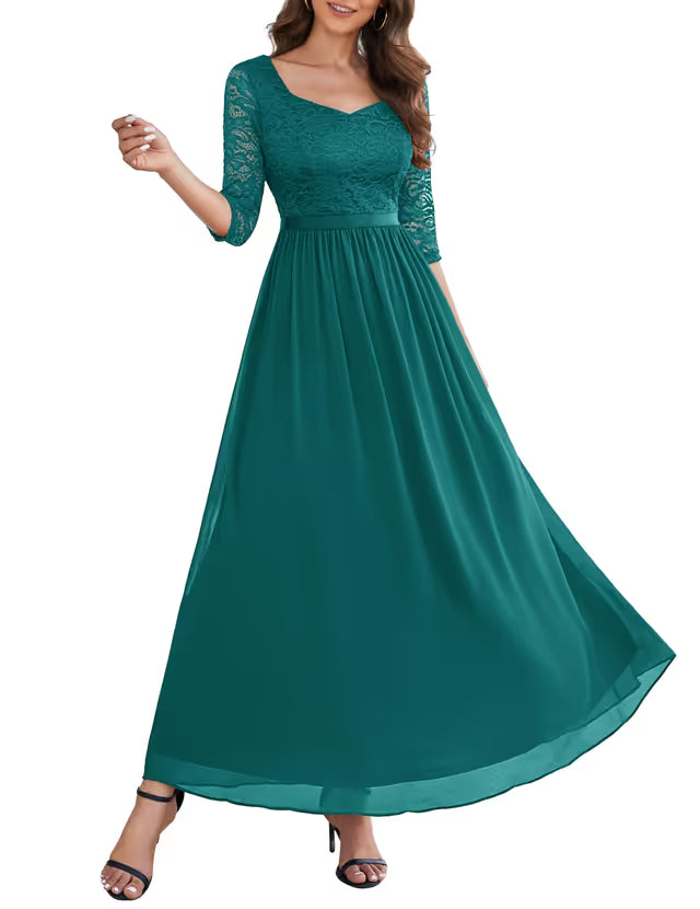 WedTrend Women's Prom Dresses Floor Length Wedding Gown Sweetheart Neck Wedding Guest Dress Semi Formal Dresses Cocktail Party WT0312PeacockGreenM