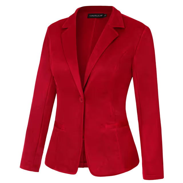 Women's Long Sleeve Open Blazer – Red 2XL