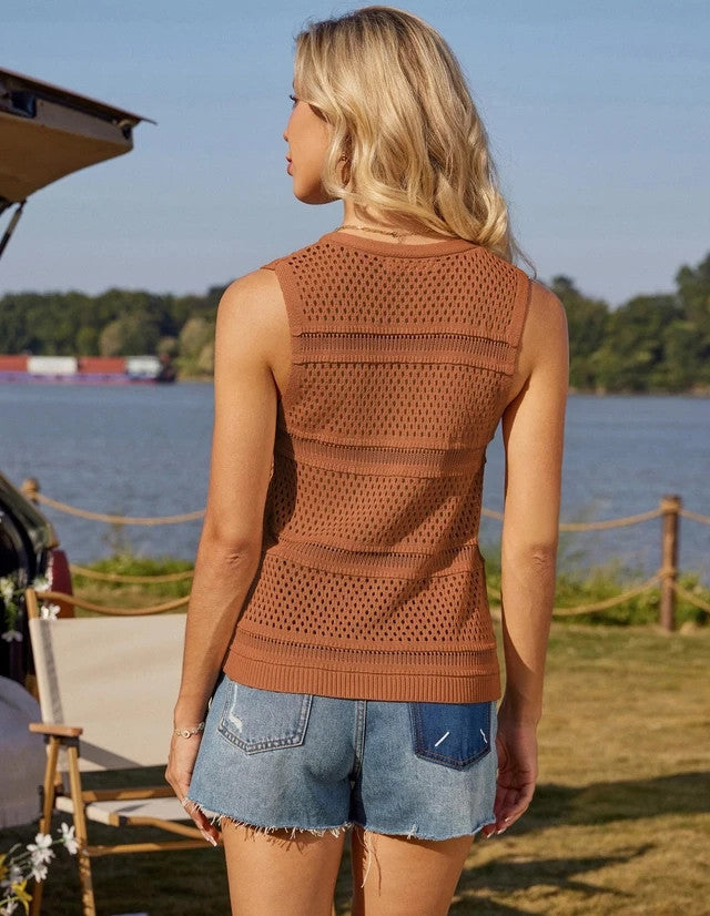 GRACE KARIN Beach Cardigan Vest Women Size 2XL Front Lacing White Summer Casual