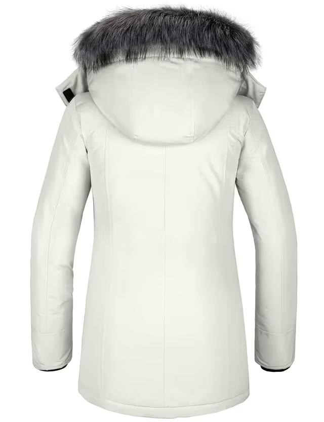 Wantdo Warm Windproof Padded Jacket Women’s Size XL White Slim Fit Zipper