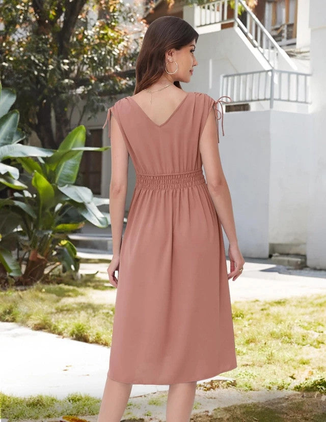 Dresstells Casual Summer Holiday Dress Women's Size Small Pink Sleeveless