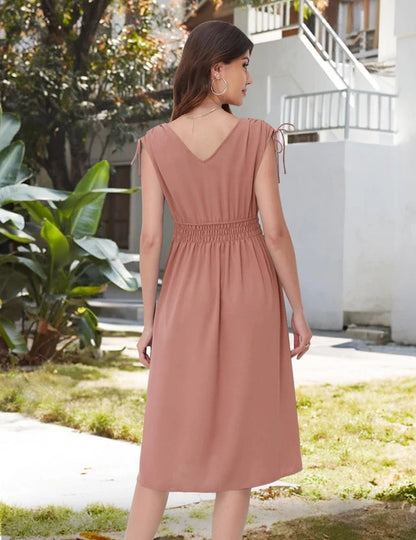 Dresstells Casual Summer Holiday Dress Women's Size Small Pink Sleeveless
