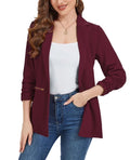 Mint Limit Suit Jackets Women's Size Small Wine Red 3/4 Sleeves Notched Lapel