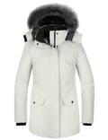 Wantdo Warm Windproof Padded Jacket Women’s Size XL White Slim Fit Zipper