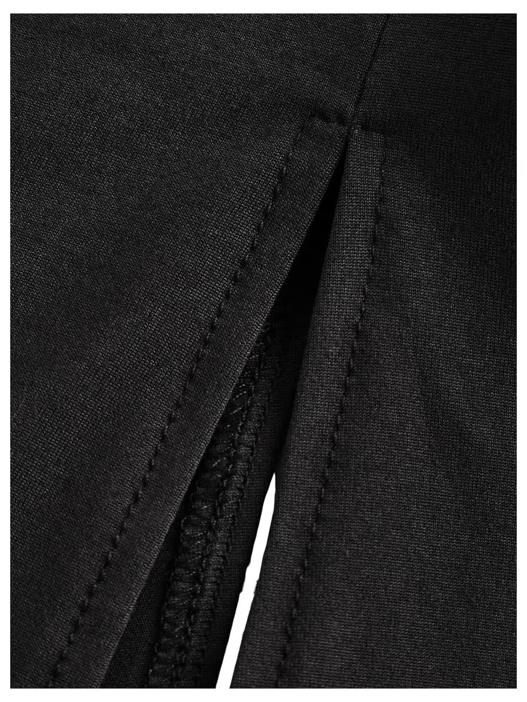 Tie Knot Ruched Slit Hem Top Women's Size Medium Black V Neck Long Sleeve