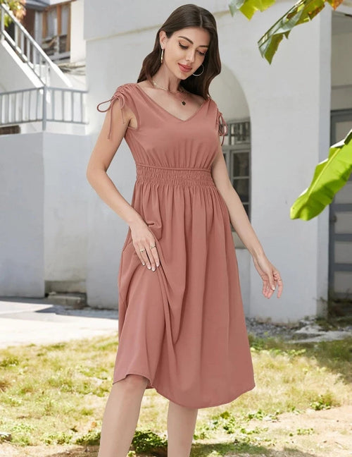 Dresstells Casual Summer Holiday Dress Women's Size Small Pink Sleeveless