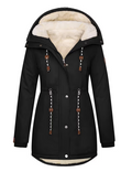 Xnova Women's Winter Warm Parka Hood Jacket Women's Size 2XL Black Teddy Fleece