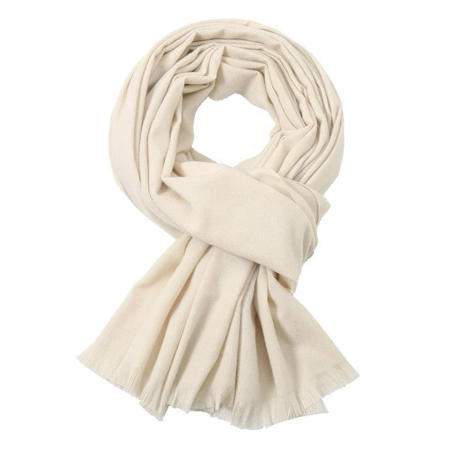 Swat Pany Pashmina Scarf Soft Shawl Women's Beige Low Stretch Lightweight
