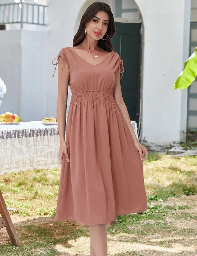 Dresstells Casual Summer Holiday Dress Women's Size Small Pink Sleeveless