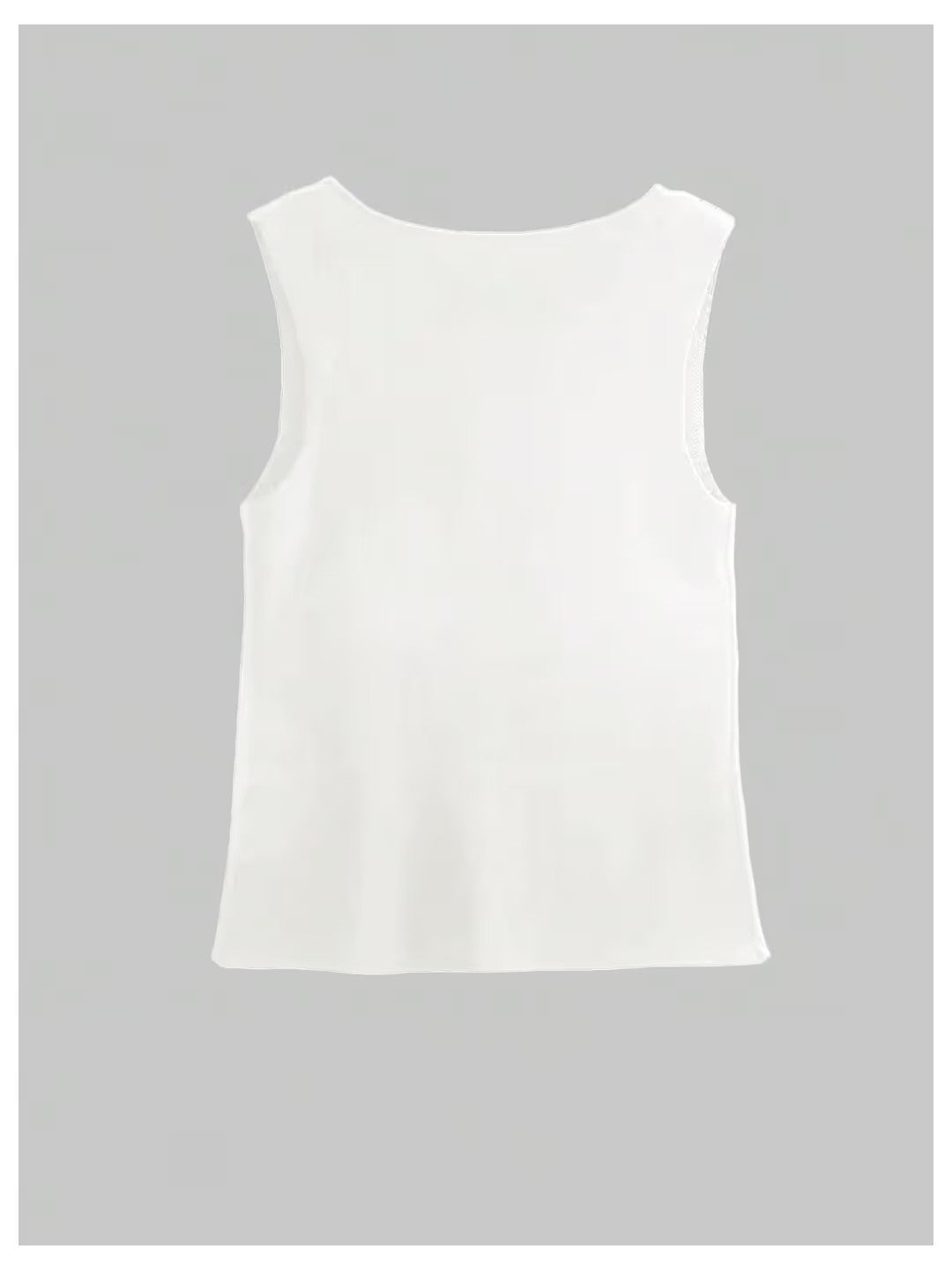 Gorglitter Knit Elegant Tank Top Women's Size Large Cream Metal Button Crewneck