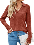 Long Sleeve Lightweight Jumper Women's Size Medium Caramel V Neck Classic
