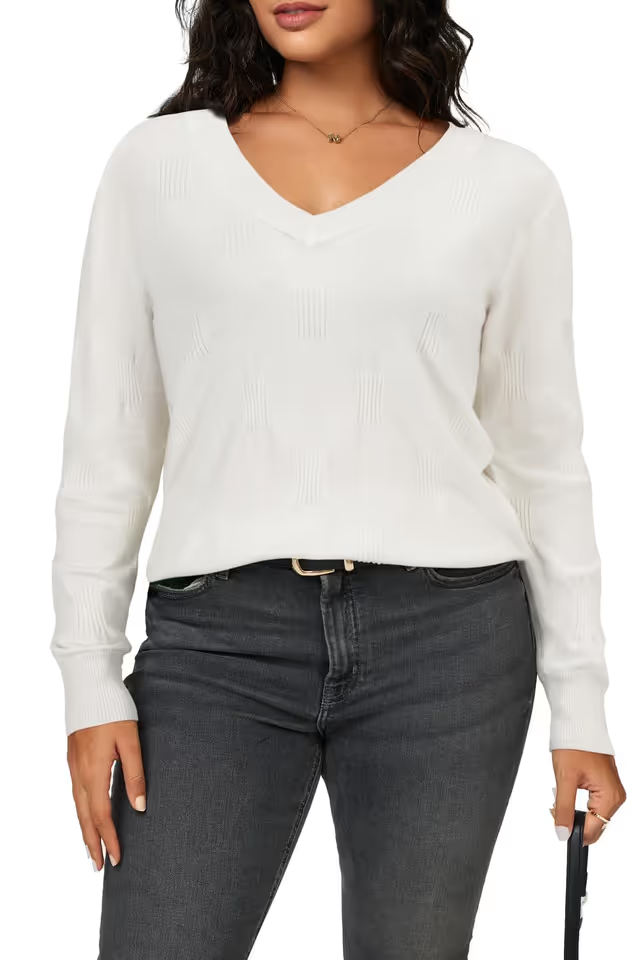 VOTEPRETTY V Neck Jumper Sweater Women's Size Small Black Long Sleeve Pullover