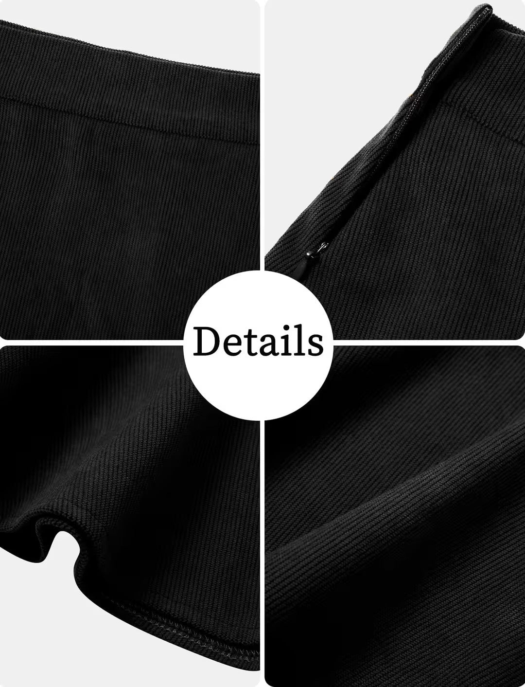 Corduroy Pleated Ruffle Mini Skirt Women's Size Small Black High Waisted Pull On