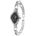 Hemobllo Women's Wrist Watch Elegant Silver Black Bracelet with Rhinestone