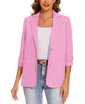 MintLimit Notched Lapel Blazer Women's Size Medium Pink Buttons Lightweight