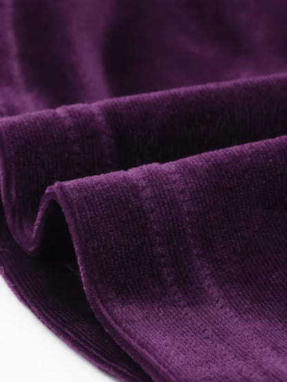 Allegra K Ruched Velvet Mini Skirt Women's Size XL Purple Bodycon Pull On