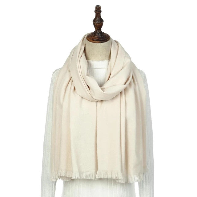 Swat Pany Pashmina Scarf Soft Shawl Women's Beige Low Stretch Lightweight