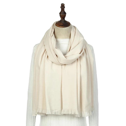 Swat Pany Pashmina Scarf Soft Shawl Women's Beige Low Stretch Lightweight