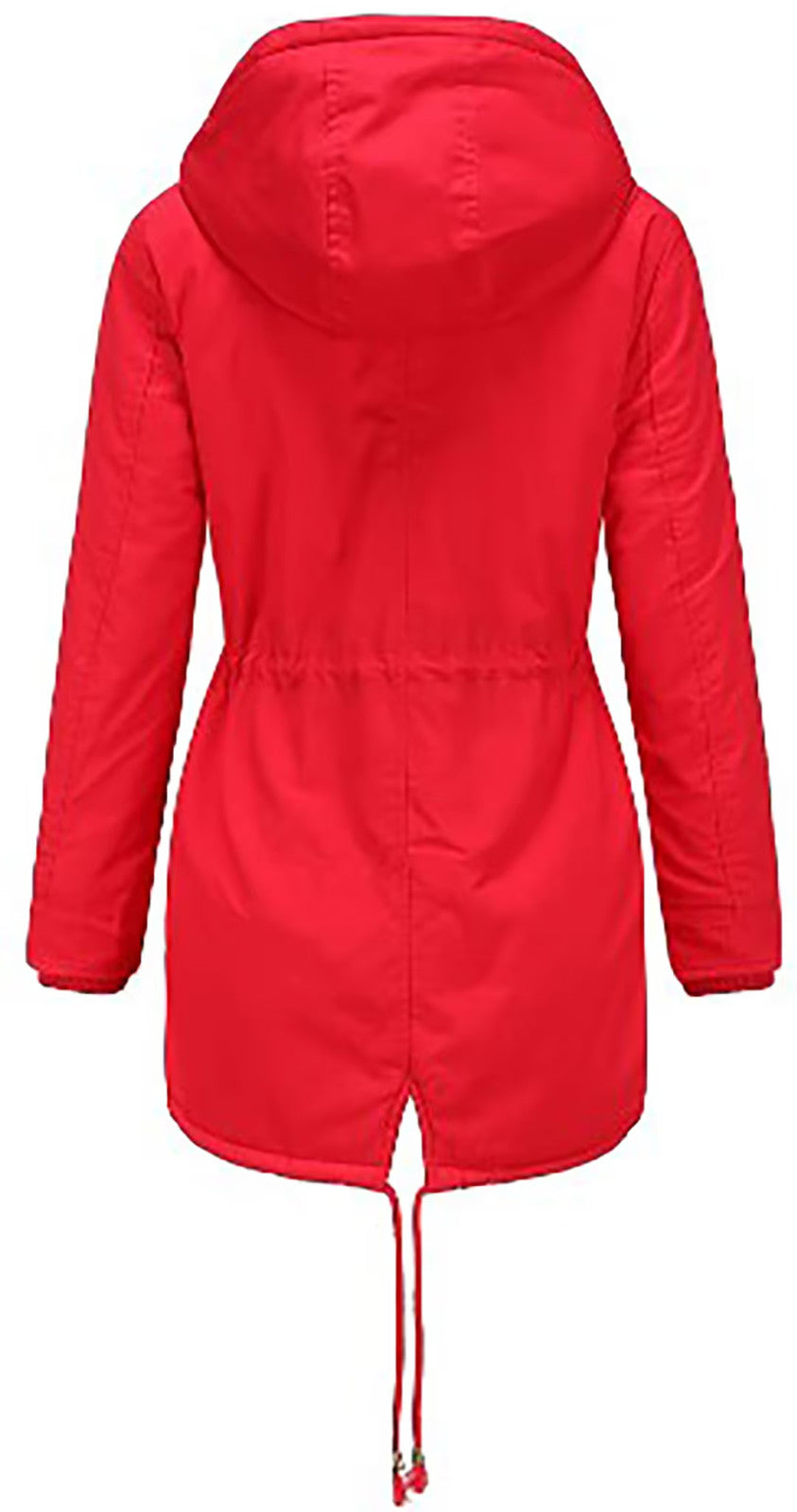 Hooded Fleece Lined Parka Hooded Coat Women's Size 3XL Red Zipper Winter Warm