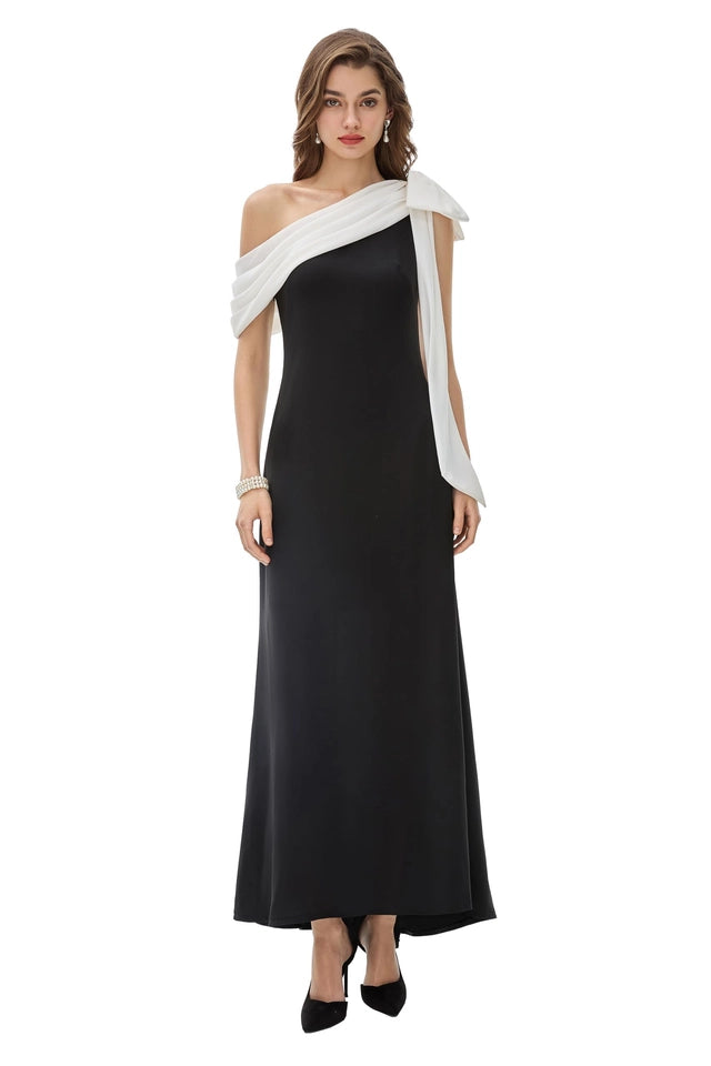 Babeyond One Shoulder Formal Evening Dress Women's Size 6 Black Sleeveless