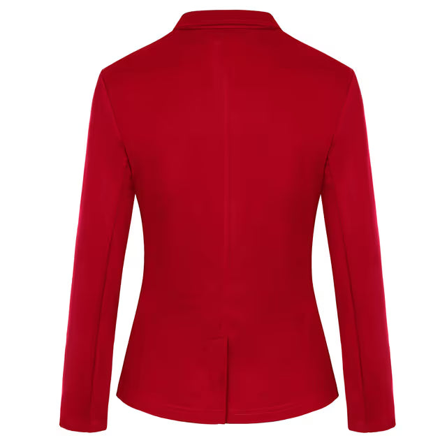 Women's Long Sleeve Open Blazer – Red 2XL