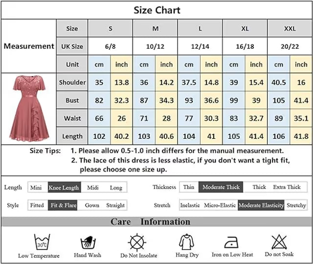 Miusol Cocktail Swing Dress Women's 2XL Black Short Sleeves Ruffle Lace Sequins