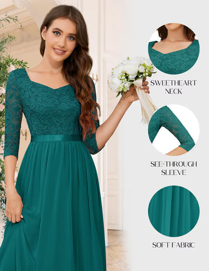 WedTrend Women's Prom Dresses Floor Length Wedding Gown Sweetheart Neck Wedding Guest Dress Semi Formal Dresses Cocktail Party WT0312PeacockGreenM